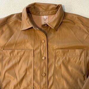 Calia by DSG faux leather button jacket